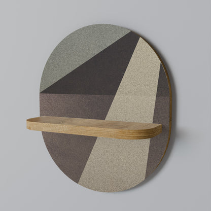 BEIGE GEOMETRY Mensola ovale in effetto rovere