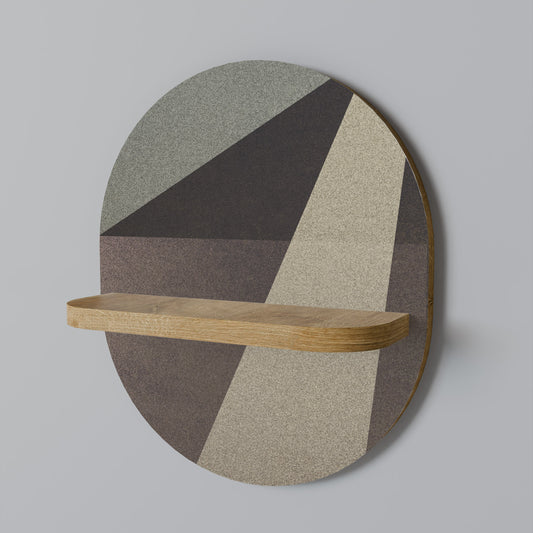 BEIGE GEOMETRY Mensola ovale in effetto rovere