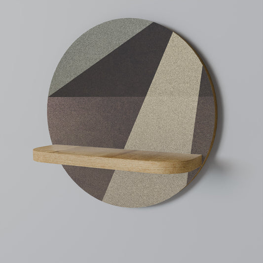 BEIGE GEOMETRY Mensola rotonda per arte in effetto rovere