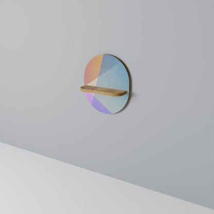 BRIGHT GEOMETRY Mensola ovale in effetto rovere