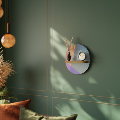 BRIGHT GEOMETRY Mensola ovale in effetto rovere