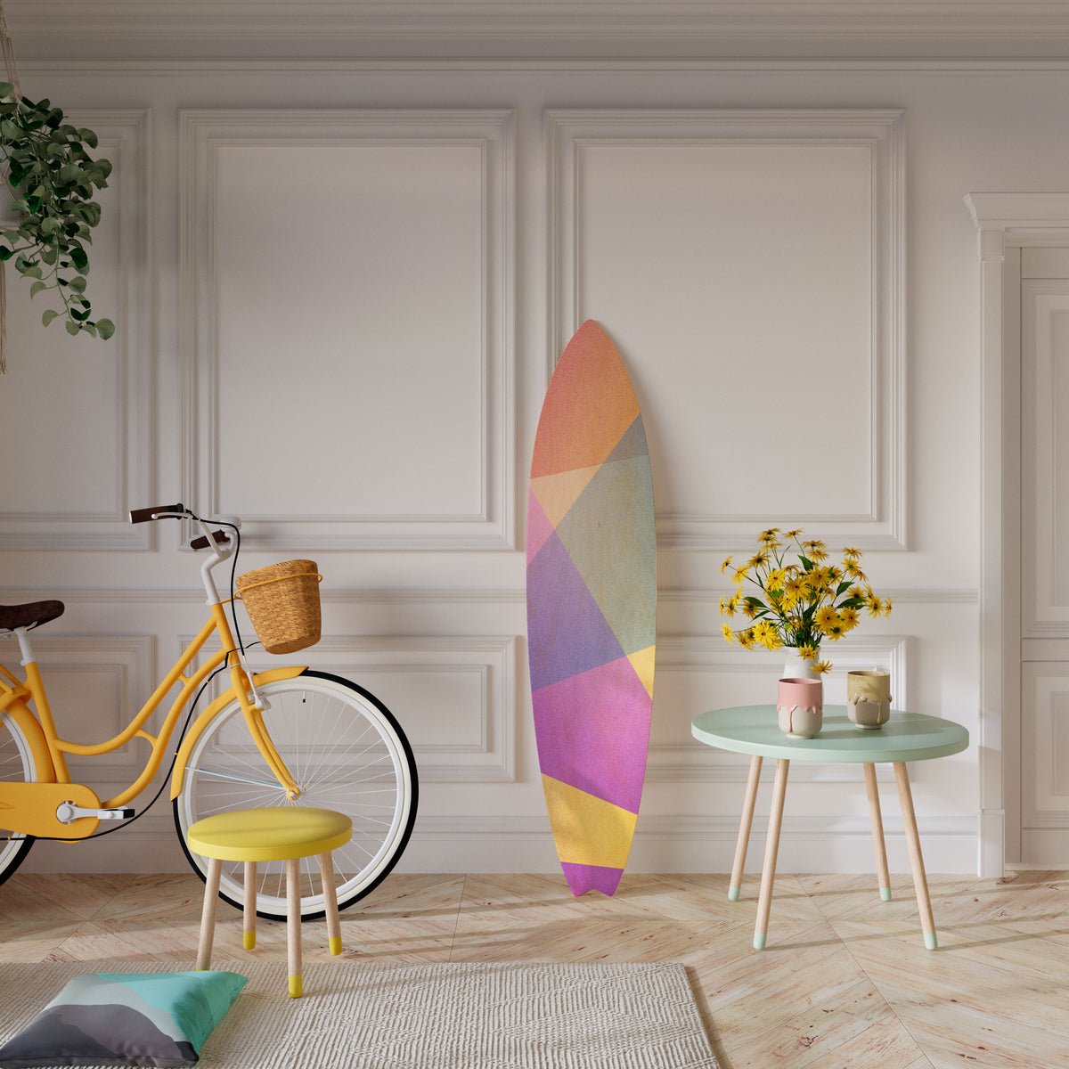 BRIGHT GEOMETRY Surfboard Decorative Panel