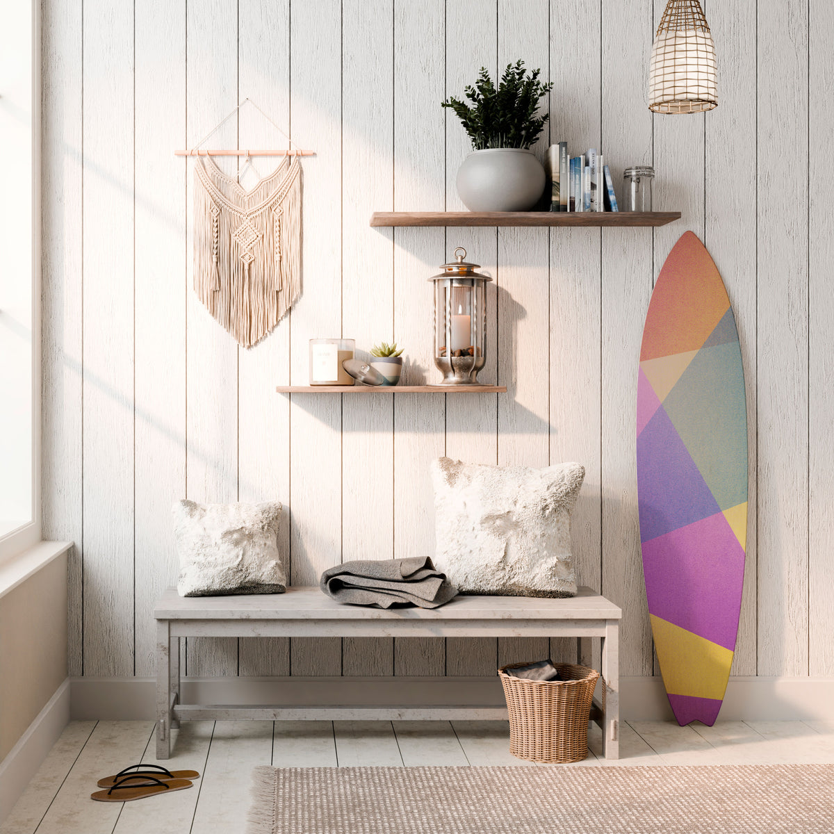BRIGHT GEOMETRY Surfboard Decorative Panel
