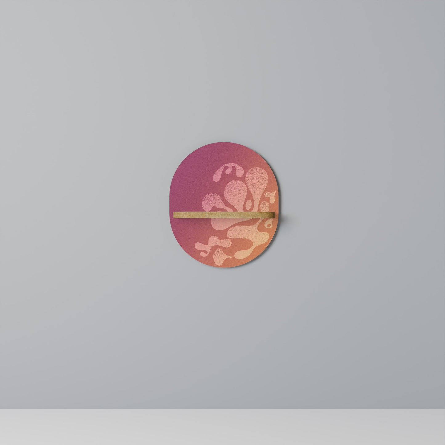 Mensola ovale IRREGOLARE ROSA in effetto rovere