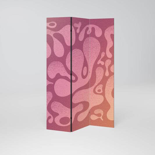 Divisorio decorativo per ambienti a 3 pannelli ROSA IRREGOLARE