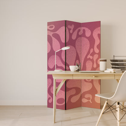 Divisorio decorativo per ambienti a 3 pannelli ROSA IRREGOLARE