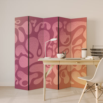 Divisorio decorativo per ambienti a 5 pannelli ROSA IRREGOLARE