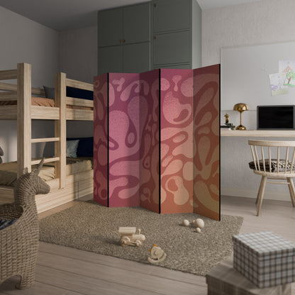 Divisorio decorativo per ambienti a 5 pannelli ROSA IRREGOLARE