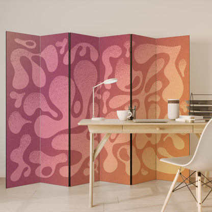 Divisorio decorativo per ambienti a 6 pannelli ROSA IRREGOLARE