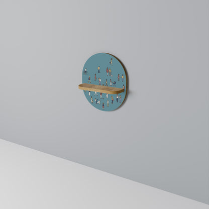 COLLECTIVE STREAM Mensola ovale per opere d'arte in effetto rovere