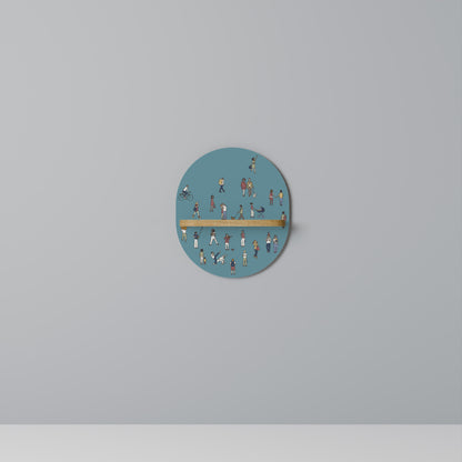 COLLECTIVE STREAM Mensola ovale per opere d'arte in effetto rovere