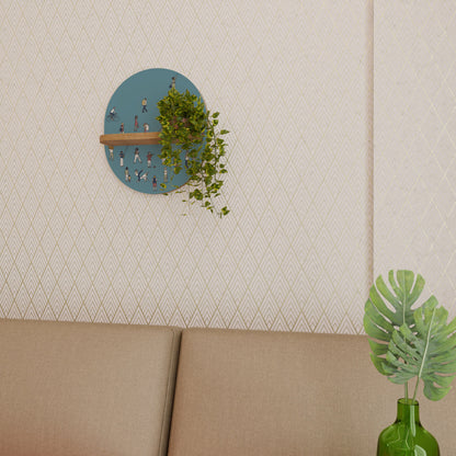 COLLECTIVE STREAM Mensola ovale per opere d'arte in effetto rovere