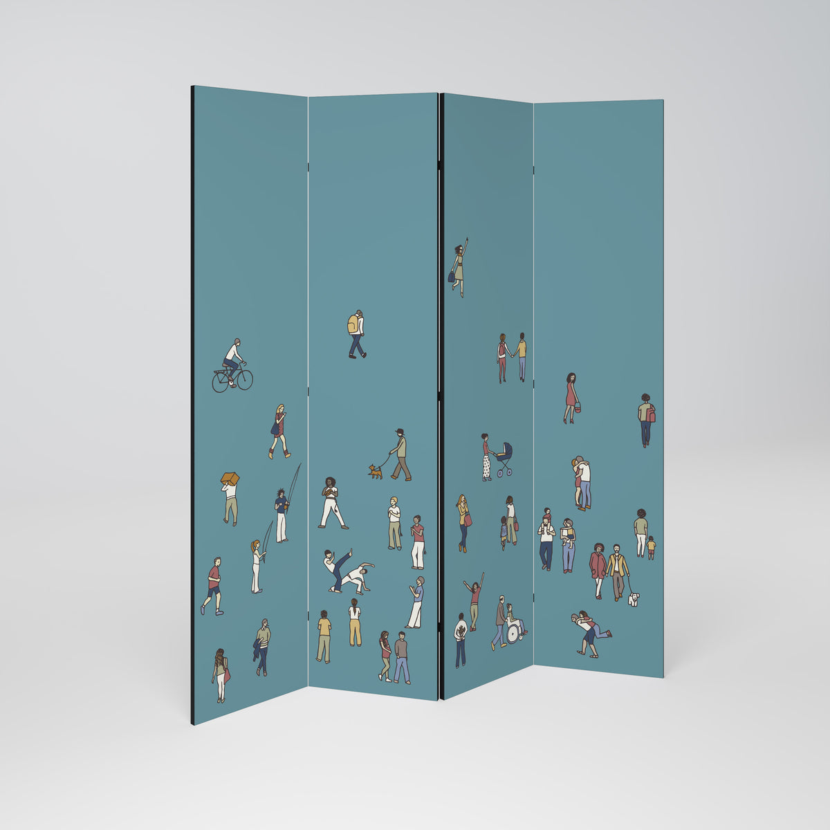 COLLECTIVE STREAM Decorative 4-Panel Room Divider