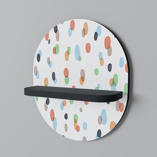 ENERGETIC SPOTS Oval Art Shelf In Black Finish