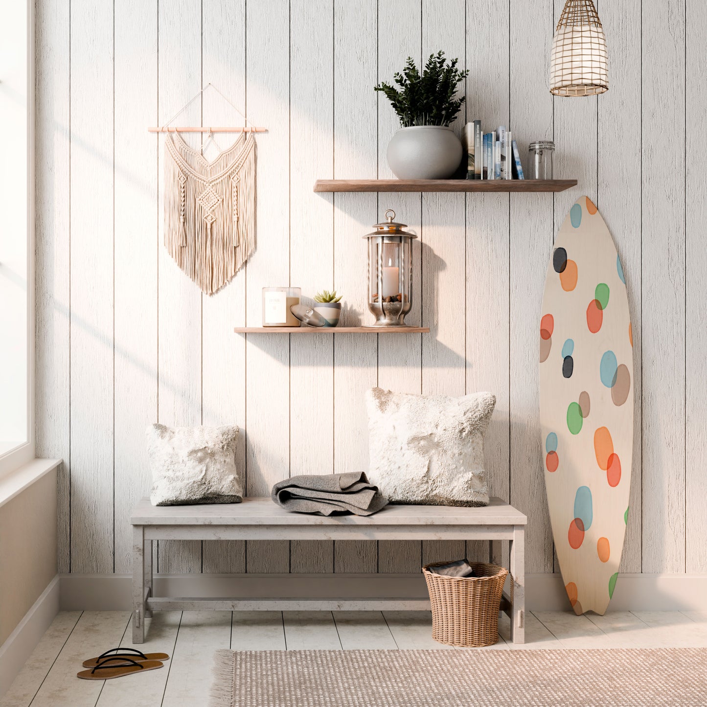 ENERGETIC SPOTS Decorative Plywood Surfboard