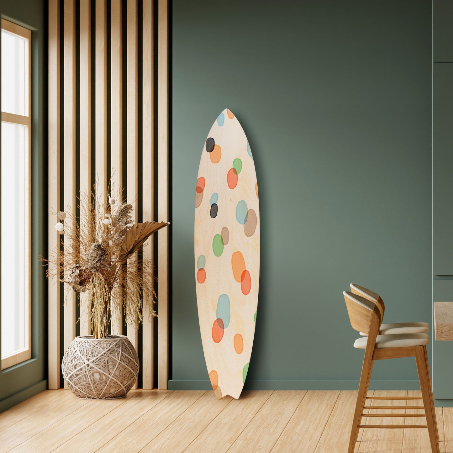 ENERGETIC SPOTS Decorative Plywood Surfboard