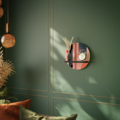 BLUSHED SPECTRUM Round Art Shelf In Black Finish
