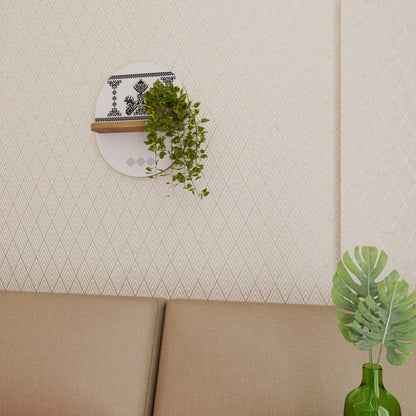 Mensola ovale MYTHIC STITCH in effetto rovere