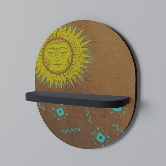 SUNSHINE PRAISE Oval Art Shelf In Black Finish