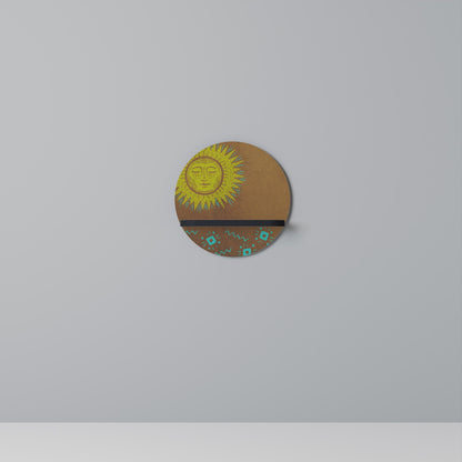 SUNSHINE PRAISE Round Art Shelf In Black Finish