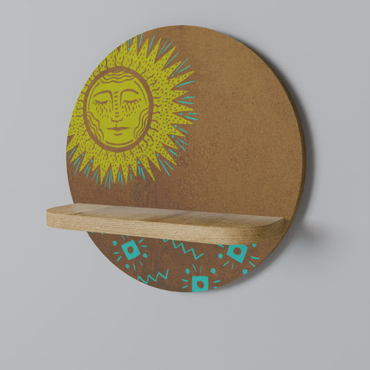 SUNSHINE PRAISE Mensola rotonda per arte in effetto rovere