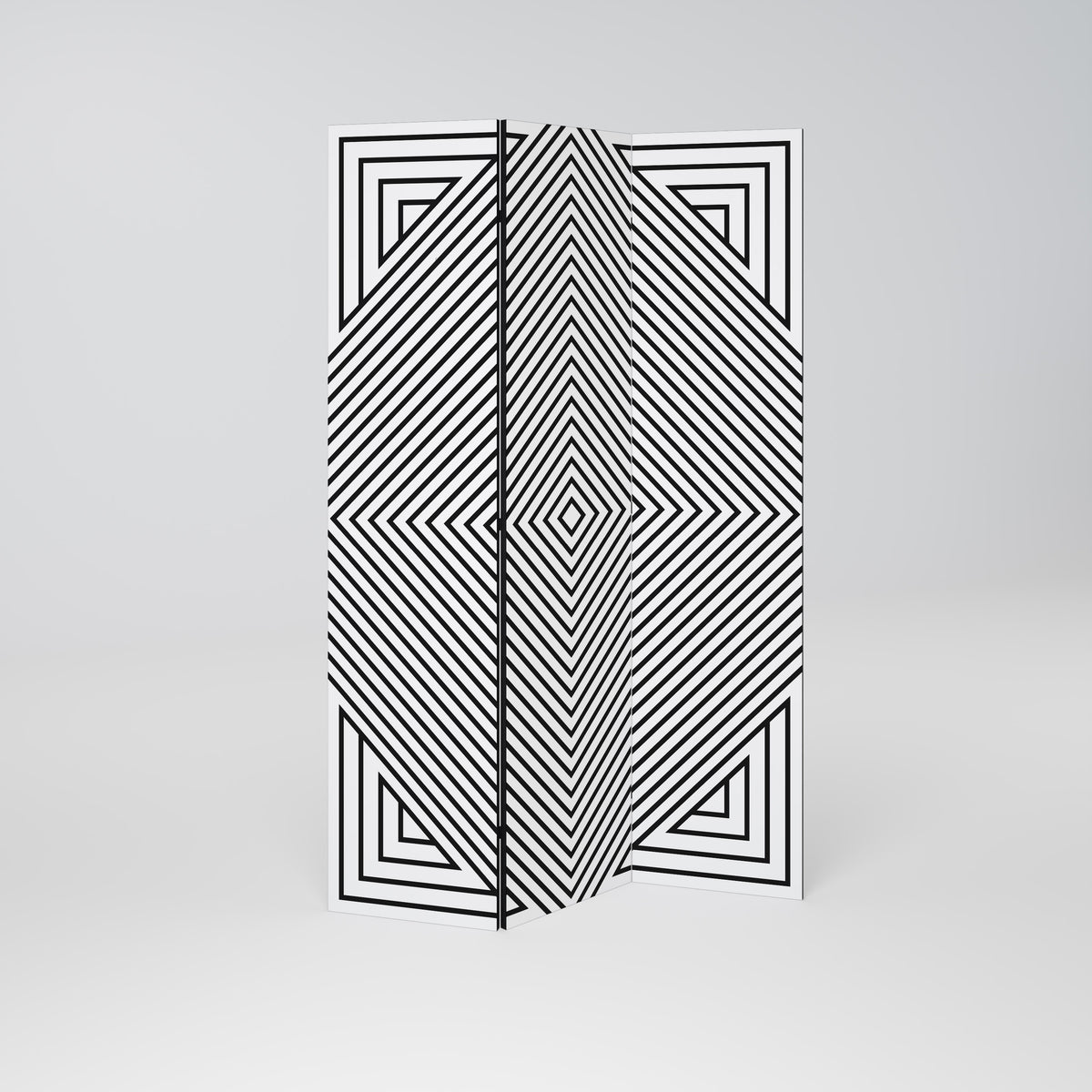 POLYGON ILLUSION Decorative 3-Panel Room Divider