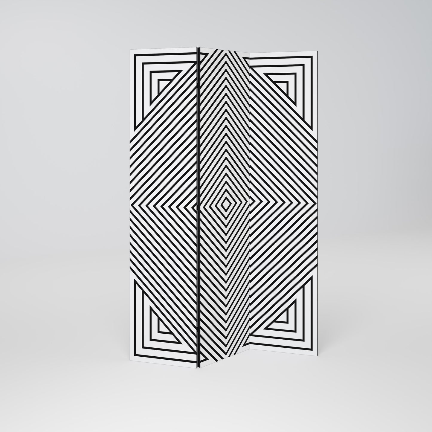 Divisorio decorativo per ambienti POLYGON ILLUSION a 3 pannelli