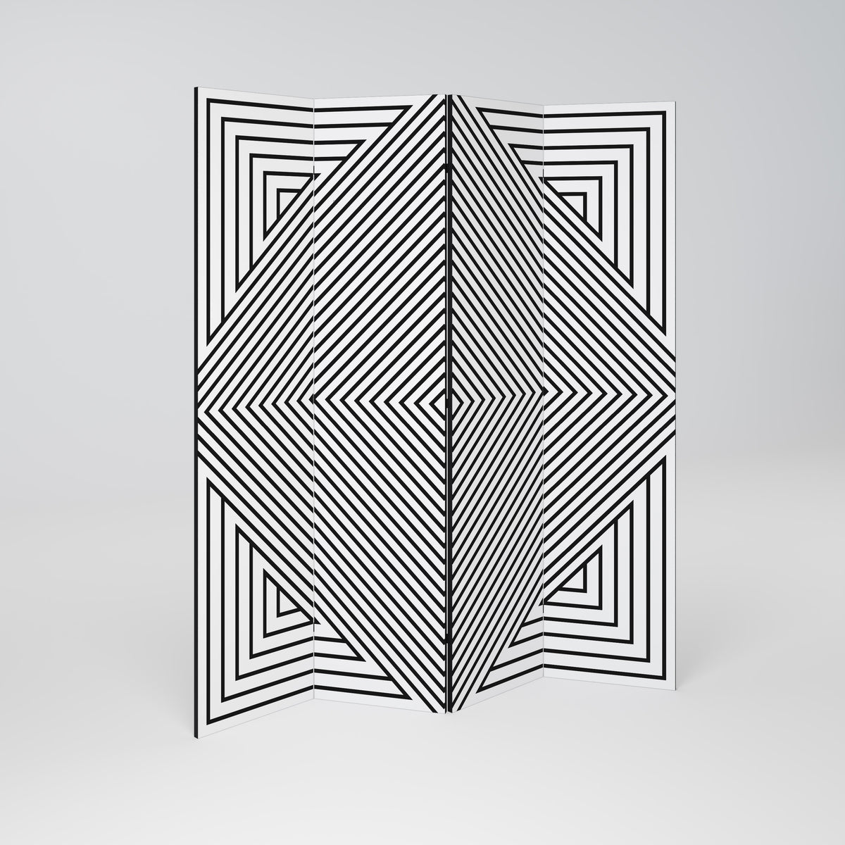 POLYGON ILLUSION Paravento Decorativo a 4 Pannelli
