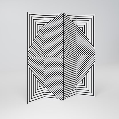 Divisorio decorativo per ambienti POLYGON ILLUSION a 4 pannelli