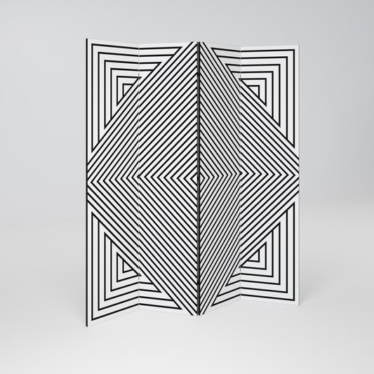 Divisorio decorativo per ambienti POLYGON ILLUSION a 4 pannelli