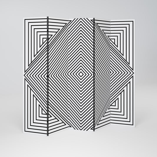 Divisorio decorativo per ambienti POLYGON ILLUSION a 5 pannelli