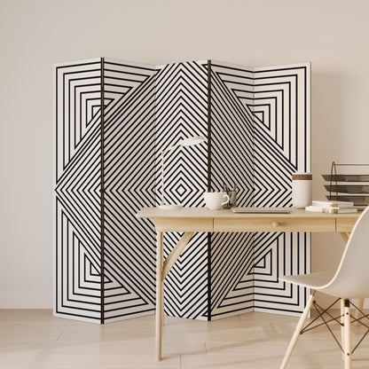 Divisorio decorativo per ambienti POLYGON ILLUSION a 5 pannelli