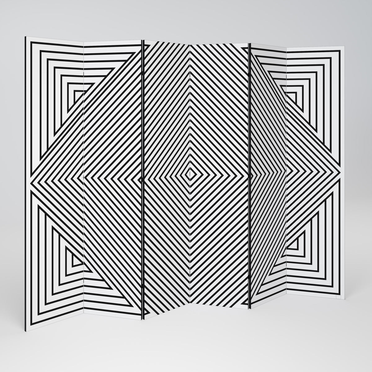 POLYGON ILLUSION Decorative 6-Panel Room Divider
