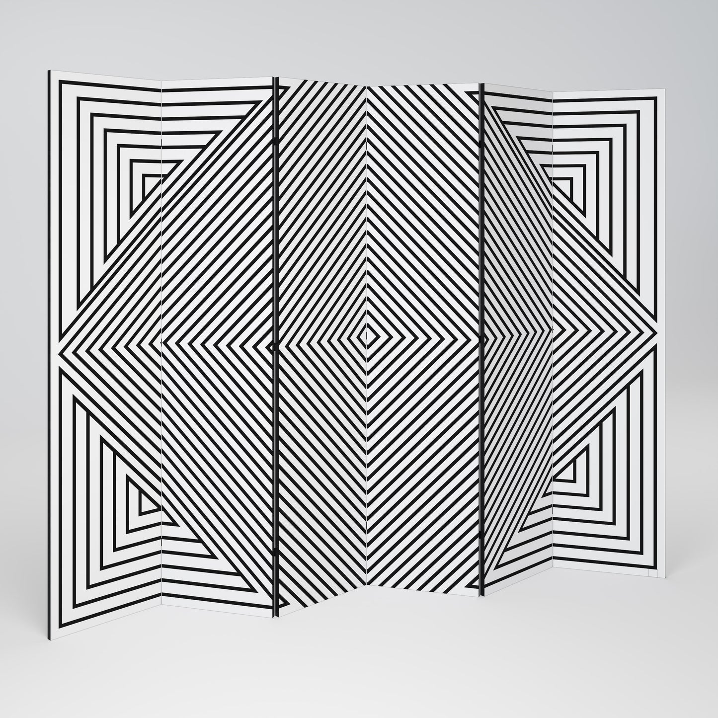 Divisorio decorativo per ambienti POLYGON ILLUSION a 6 pannelli