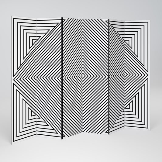 Divisorio decorativo per ambienti POLYGON ILLUSION a 6 pannelli