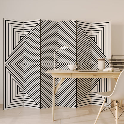 Divisorio decorativo per ambienti POLYGON ILLUSION a 6 pannelli