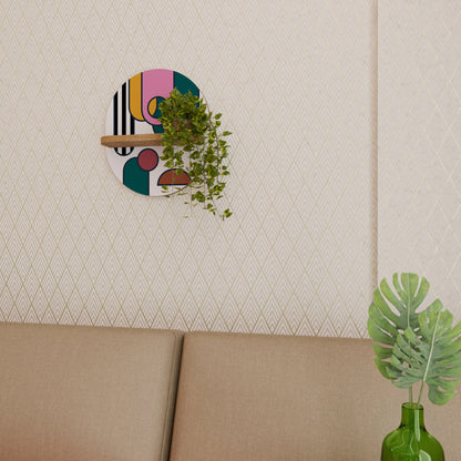 COOL STORY Mensola ovale per opere d'arte in effetto rovere
