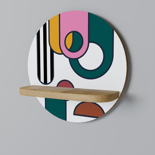 COOL STORY Mensola rotonda per arte in effetto rovere