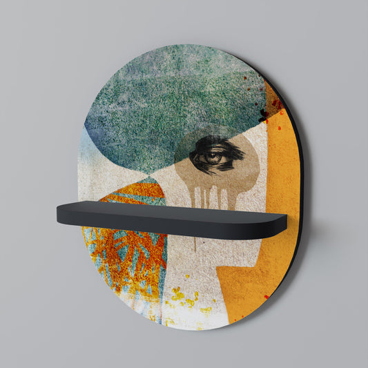 Mensola ovale per opere d'arte ABSTRACT FACES in finitura nera
