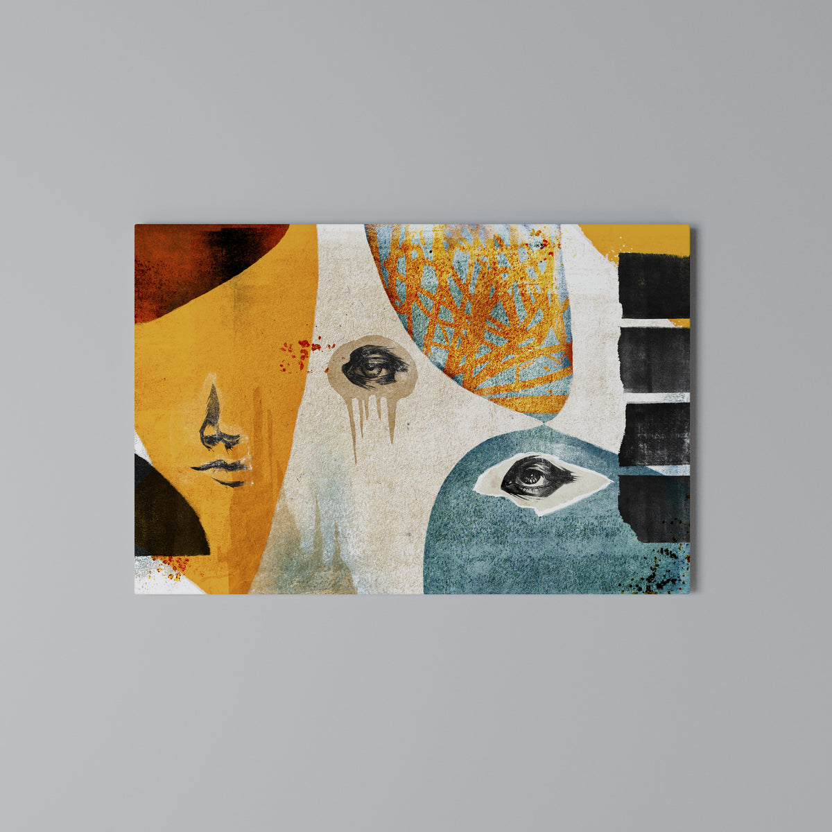 ABSTRACT FACES Stampa su tela orizzontale