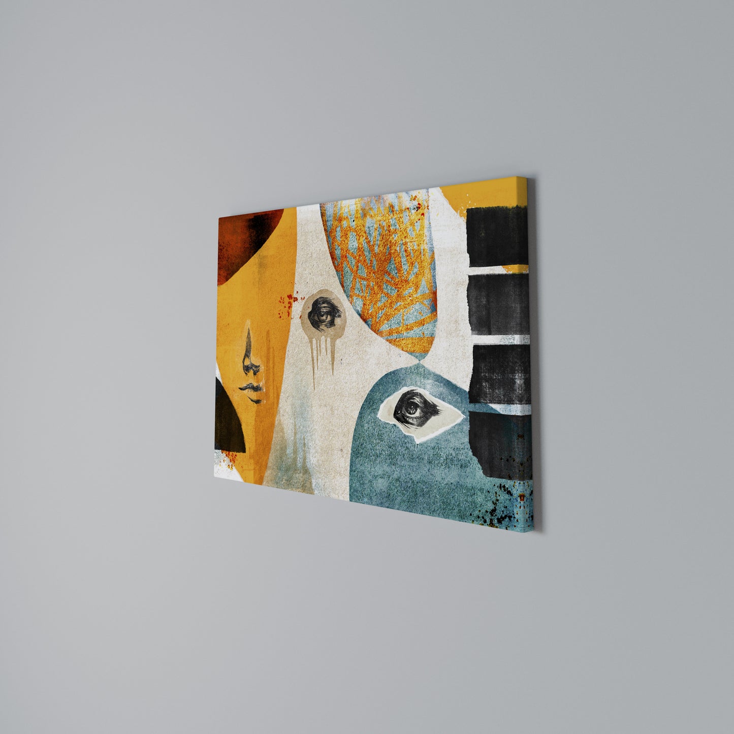 ABSTRACT FACES Stampa su tela orizzontale