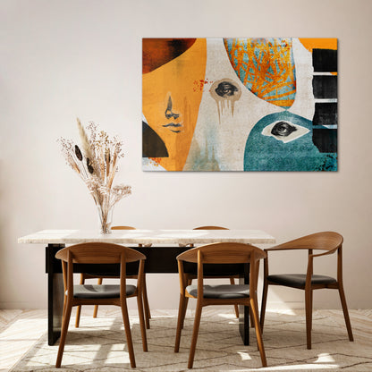 ABSTRACT FACES Stampa su tela orizzontale