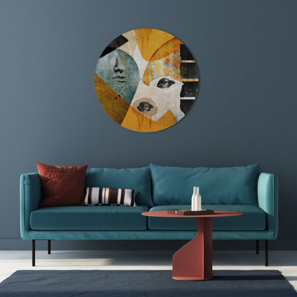VOLTI ASTRATTATI Arte murale rotonda