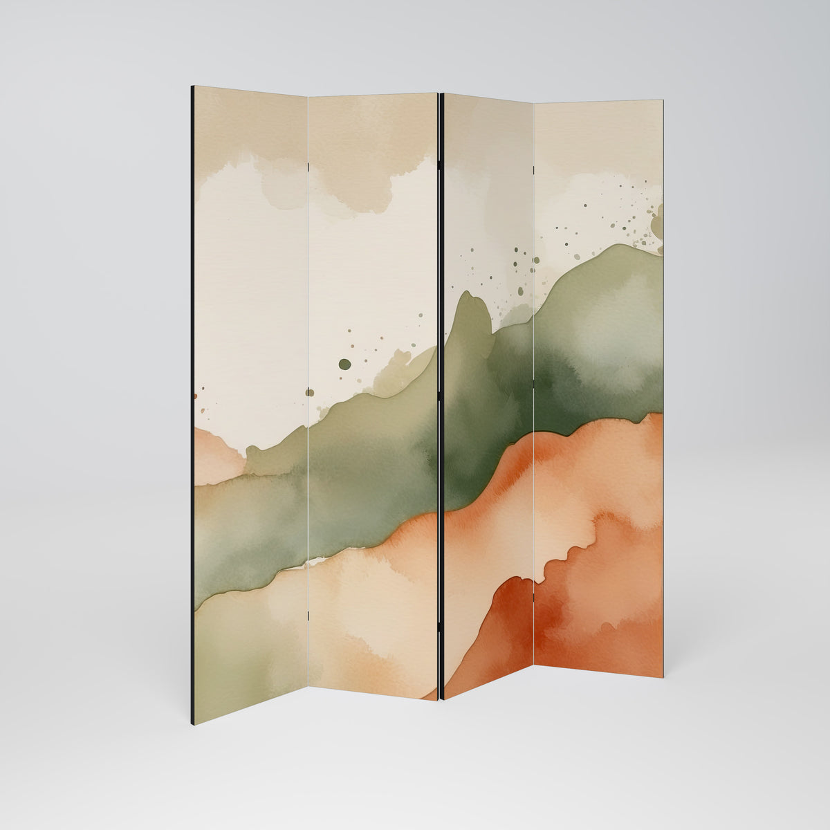 WATERCOLOUR PEAKS Paravento Decorativo a 4 Pannelli