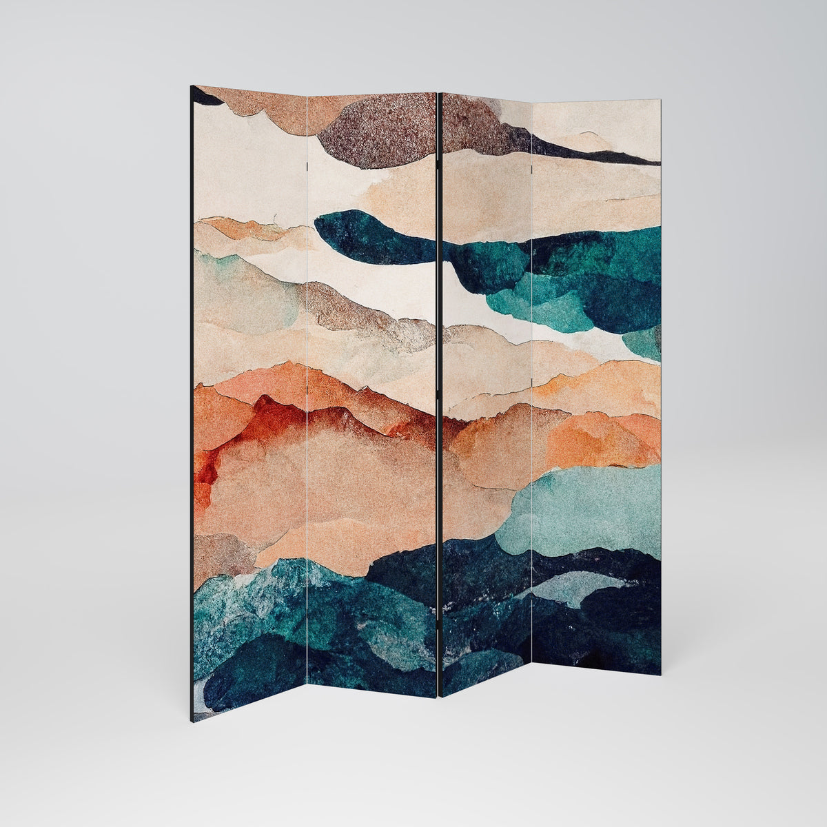 ABSTRACT LANDSCAPE Paravento Decorativo a 4 Pannelli
