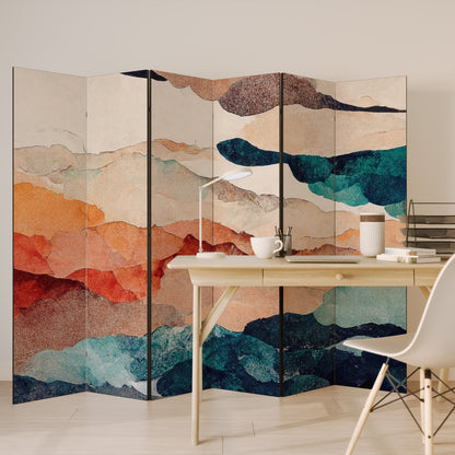 PAESAGGIO ASTRATTO Divisorio decorativo per ambienti a 6 pannelli