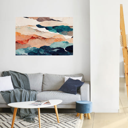 Poster orizzontale staccabile e attaccabile PAESAGGIO ASTRATTO