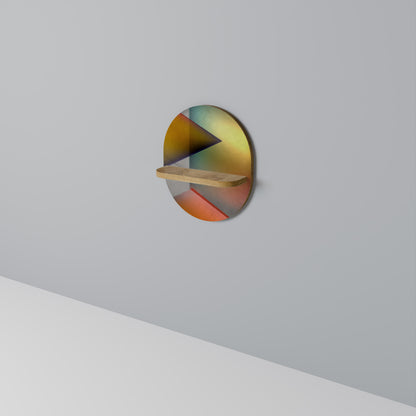 PIERCING SHARPNESS Mensola ovale per opere d'arte in effetto rovere