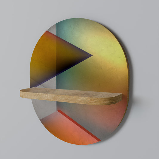 PIERCING SHARPNESS Mensola ovale per opere d'arte in effetto rovere