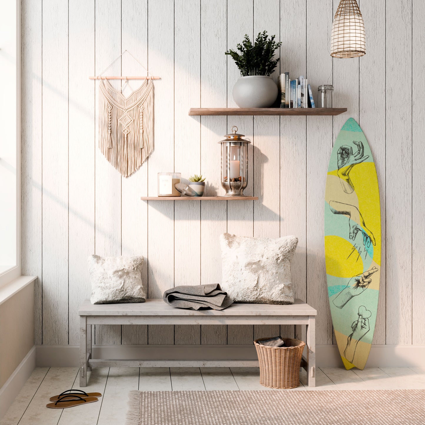 BODY LANGUAGE Decorative Plywood Surfboard